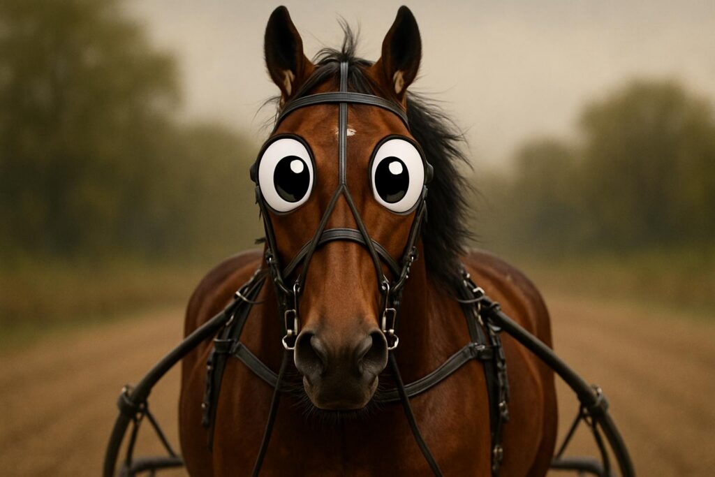 Punnsilmne koomiline hobune